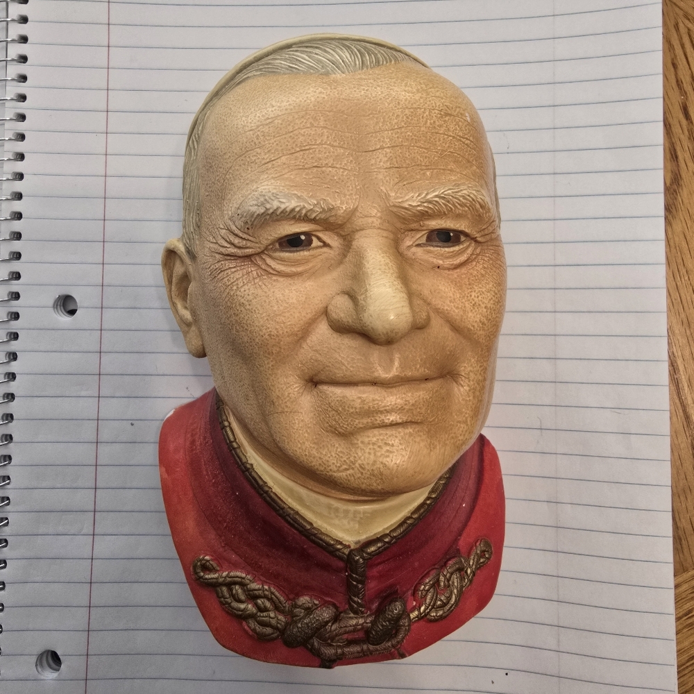 Vintage 1980 Legend Chalkware Pope John Paul ll Head 6" Authentic